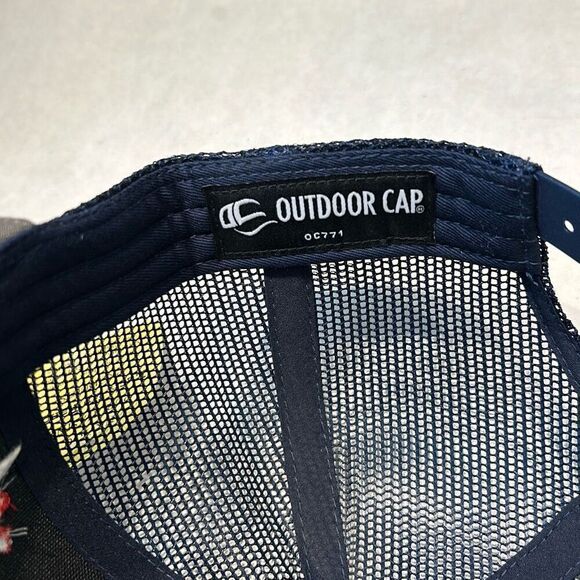 NEW Luck Up Ranch Trucker Hat Cap Gray Blue Mesh Snapback Horseshoe Horse Red Em - Picture 9 of 10